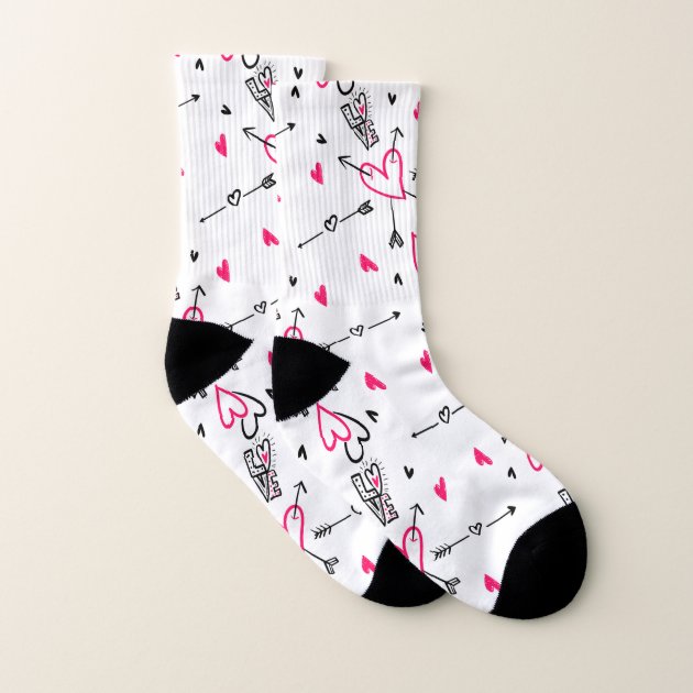 Women's Fashion Socks " Valentine Hearts " Size 5-9 ~ New 